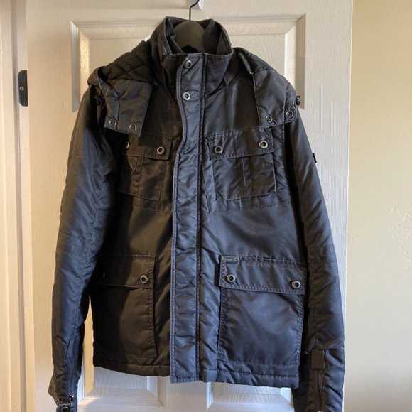 Men's Projek Raw Jacket with Hoodie Dark Grey Medium - Picture 3 of 6